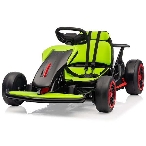 Garvee Ride - G Series: 6+,24V Drift Kart with 2X200W Strong Motor, 7AH Big Battery, Electric Pedals, Electric Go Kart Outdoor Race Toy - Green