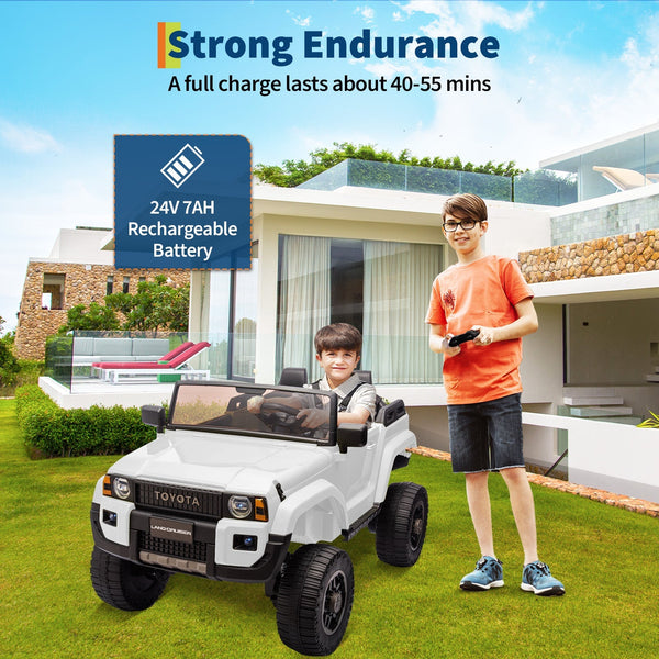 Garvee Ride P Series 24V Kids Electric Ride-On Car w/Parent Remote Control, 4WD/2WD Switch, Bluetooth Music, LED Lights & Shovel – 2-Seater Off-Road Toy for Over 3 Years, ASTM/CPSIA Certified