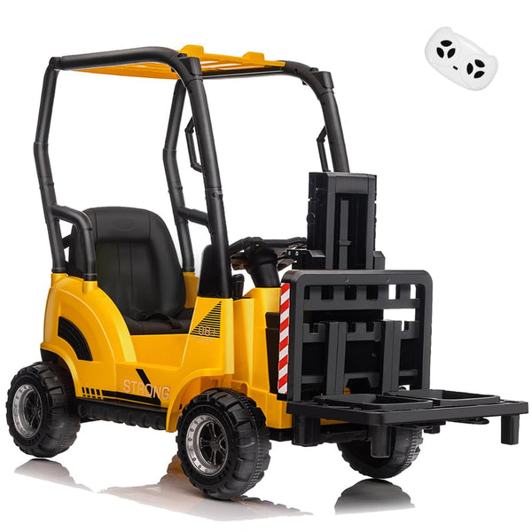Garvee Ride - P Series: 12V Kids Forklift Ride-On: Indoor/Outdoor Fun, Realistic Design, Music, Speed Switch, 66lb Max Load, Remote Control, Ages 3-7 - Yellow