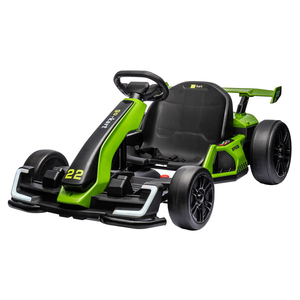 Garvee Ride - G Series: 24V Electric Go Kart, with 300W Strong Motor, Drift/Sport Mode, Big Battery, Eva Tire,Length Adjustment for Outdoor Racing Toy-Green