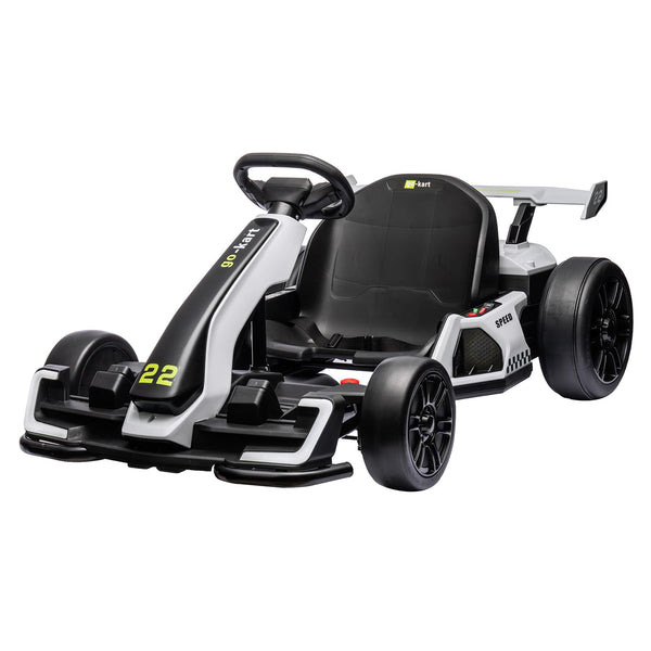 Garvee Ride - G Series: 24V Electric Go Kart, with 300W Strong Motor, Drift/Sport Mode, Big Battery, Eva Tire,Length Adjustment for Outdoor Racing Toy-White