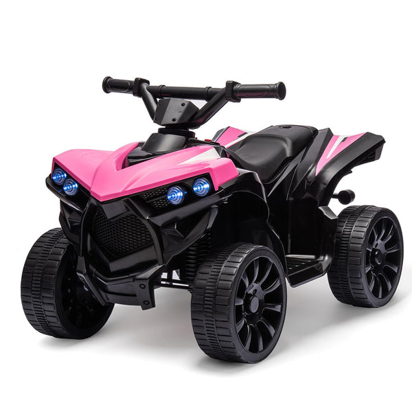 Garvee Ride - P Series: 6V Quad ATV for Kids Toddler 3+ years, Max 55lb Capacity ,With LED, Music, Foot Pedal, Wear-Resistant Wheels, 1.9 MPH - Pink