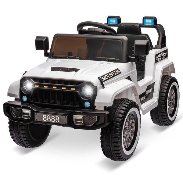Garvee Ride - P Series: 12V Kids Ride-On Truck For Age 3+, Remote Control, LED, Music, 3 Speeds - White