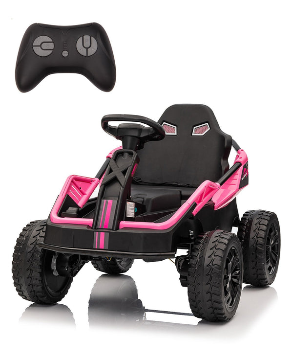 Garvee Ride - P Series: 24V Ride On Car for Big Kids, 6MPH 200W 4x4 Electric Toy with Remote, Metal Frame, Headlights, Shock Absorbers, Outdoor Adventure Vehicle Pink
