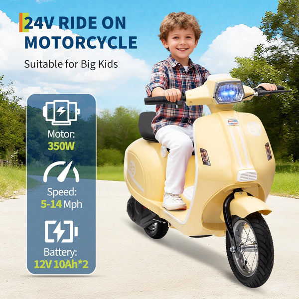 Garvee Ride - G Series: 24V 350W 14MPH Speed Rear Brake Twist Grip Throttle LED Light Blue Durable Pneumatic Tires Outdoor Riding