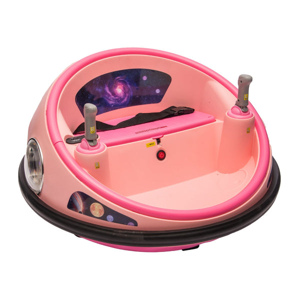 Garvee Ride B Series 12V Kids Electric Bumper Car with Parent Remote Control, 360° Spinning, Music, Safety Belt, Pink, Toddlers 2-3 Years