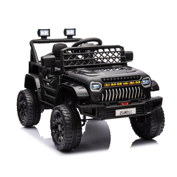 Garvee Ride - P Series: 12V Kids Ride On Truck for Toddles age 3+,with 2.4G Remote Control, Spring Suspension, Battery Display, LED Lights, Music, Battery Powered Ride on Car - Black