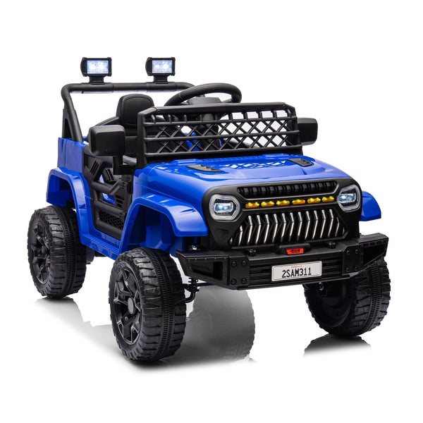 Garvee Ride - P Series: 12V Kids Ride On Truck for Toddles age 3+,with 2.4G Remote Control, Spring Suspension, Battery Display, LED Lights, Music, Battery Powered Ride on Car - Dark Blue