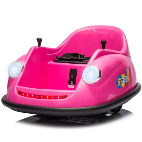 Garvee Ride - P Series: 12V Battery Car for Kids W/Parent Remote, Led Lights, 2-Speed, 360°Spin - Pink