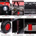 Garvee Ride - P Series: 2-Seater Ride On Truck for Kid, 24V Battery Powered Kids Car with Remote Control, 19" Extra Wide Seat, 2 Motors, Led Light, Enhanced Suspension - Red