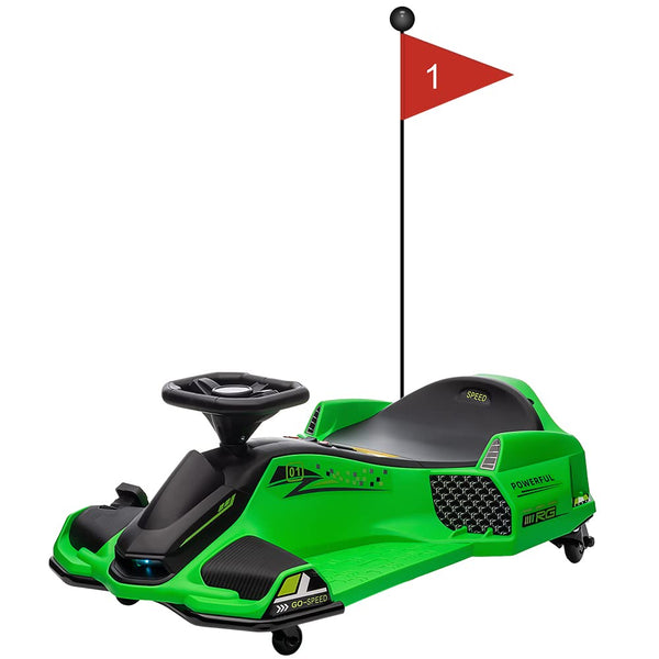 Garvee Ride - G Series: 24V Kids Ride-On Drift Car: Electric Drifting Go-Kart, for Ages 8-12 - Green