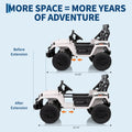 Garvee Ride - P Series: 24V Ride On Car, 4WD 2 Seater Kids' Electric Vehicle Truck with Remote Control, Adjustable Footwell Ride On Truck, 3 Speeds, Led Lights, Bluetooth, White