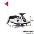 Garvee Ride - P Series: 360 Degrees Rotating Ride On Drift Car,Electric Drifting Go Kart,24V Ride On Race Car,Variable Speed for Kids,Simplified Drift System,Flashing Lights, Flag, Music - White