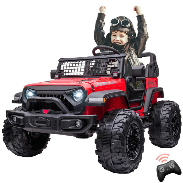 Garvee Ride - P Series: 24V Kids Ride-on Truck with Parental Remote Control, Battery Powered Ride on Car for Boys Girls 3-6 Yrs, Red