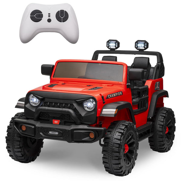 Garvee Ride - P Series: 24V Ride On Car 2 Seater For Kids Age 3+ , XL Electric Vehicles for Big Kids with 20" Wide Seat, 3 Speed, 2x200W Powerful Motor, Suspension, Bluetooth, Music,Power Wheels with Parent Control for Kids to Drive - Red