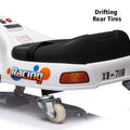 Garvee Ride - P Series: 360 Degrees Rotating Ride On Drift Car,Electric Drifting Go Kart,24V Ride On Race Car,Variable Speed for Kids,Simplified Drift System,Flashing Lights, Flag, Music - White