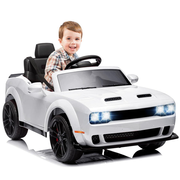 Garvee Ride - P Series: 12V Electric Vehicles Battery Powered with Remote Control, LED Lights, Bluetooth, MP3 for Boys Girls - White