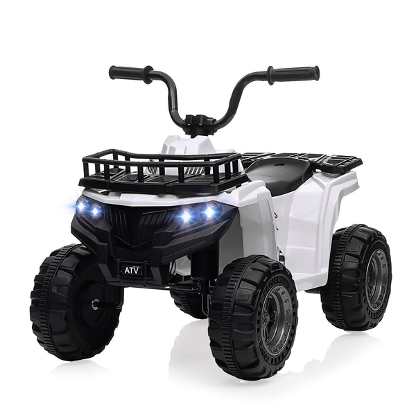 Garvee Ride - P Series: 12V Kids Ride On Electric Quad ATV, Ride Car Toy with Bluetooth Audio,High/Low Speed, LED Headlights, Battery Indicator & Radio Orange - White