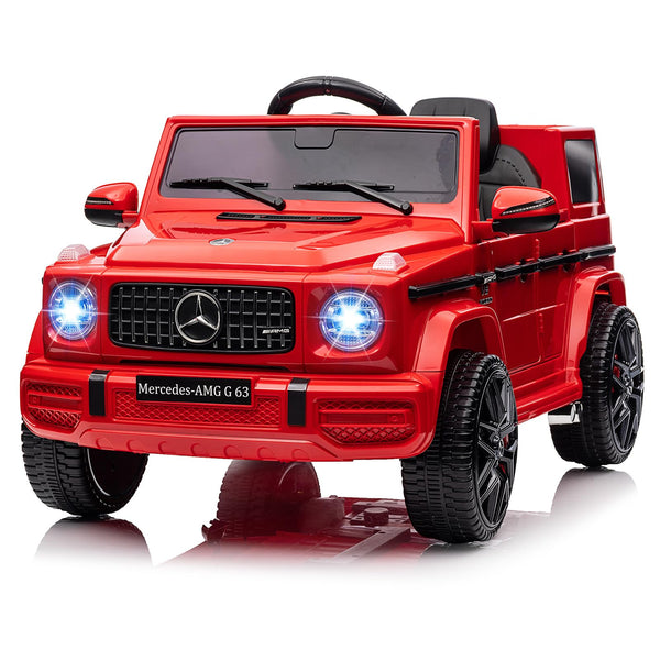 Garvee Ride P Series 12V Mercedes-Benz G63 Ride-On: Remote Control, Suspension, Soft Start, LED, Bluetooth, Music, 2x25W Motors - Red