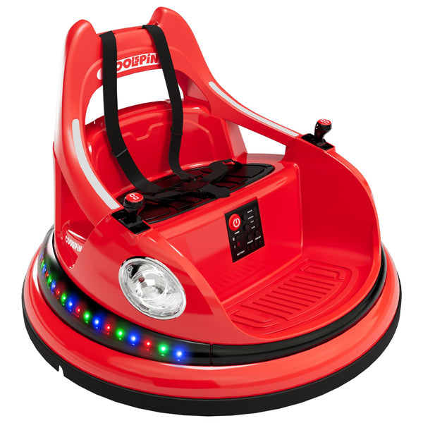 Garvee Ride - P Series: 12V Ride on Toddler Bumping Car W/Remote Control, LED Lights & 360 Degree Spin, ASTM Certified - Red