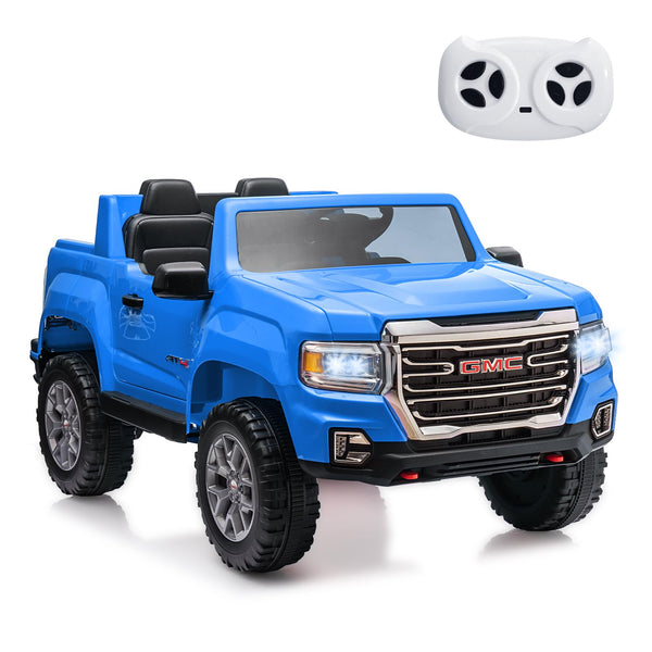 Garvee Ride - P Series: 24V 2-Seater Ride On Truck Car, Licensed GMC Battery Powered Electric Kids Car with Remote Control, LED Lights, MP3, 2 * 200W Motor, 20.5" Large Seat, Ride On Toys for Kids,Blue