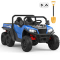 Garvee Ride - P Series: 24V 4WD Electric Ride On Dump Truck with Remote Control, 2-Seater, Music Player, LED Lights, Key Start Safety System, Durable Plastic, Off-Road Kids Toy for Ages 3+ - Blue