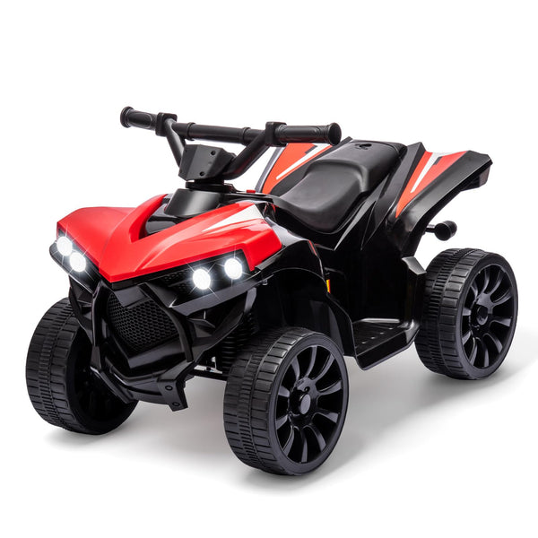 Garvee Ride - P Series: 6V Quad ATV for Kids Toddler 3+ years, Max 55lb Capacity ，With LED, Music, Foot Pedal, Wear-Resistant Wheels, 1.9 MPH - Red