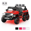 Garvee Ride - P Series: 24V 4WD Ride on Car Kids Ages 3-8, with 6 EVA Wheels, Battery Powered & Remote Control, 3 Adjustable Speeds, Soft Start, Battery Display, Music - Red