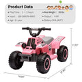 Garvee Ride - P Series: 6V Kids Ride On Electric Quad ATV, Ride Car with LED Headlights, Ride-On Toy for Toddlers 1-3 Boys & Girls with Music, Forward & Reverse - Pink