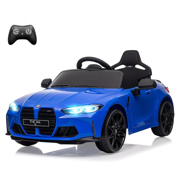 Garvee Ride - P Series: 12V Electric Ride On Car for 37-83 Months, w/RC,Licensed by BMW M4,Power Wheels for Boys Girls, with Suspension System,3 Speeds, Bluetooth, MP3, Double Door, LED Light - Blue