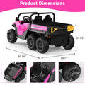 Garvee Ride - P Series: 24V 4WD Electric Ride On Dump Truck with Remote Control, 2-Seater, Music Player, LED Lights, Key Start Safety System, Durable Plastic, Off-Road Kids Toy for Ages 3+ - Pink