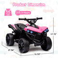 Garvee Ride - P Series: 6V Quad ATV for Kids Toddler 3+ years, Max 55lb Capacity ，With LED, Music, Foot Pedal, Wear-Resistant Wheels, 1.9 MPH - Pink