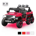 Garvee Ride - P Series: 24V 4WD Ride on Car Kids Ages 3-8, with 6 EVA Wheels, Battery Powered & Remote Control, 3 Adjustable Speeds, Soft Start, Battery Display, Music - Rose Red