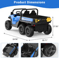 Garvee Ride - P Series: 24V 4WD Electric Ride On Dump Truck with Remote Control, 2-Seater, Music Player, LED Lights, Key Start Safety System, Durable Plastic, Off-Road Kids Toy for Ages 3+ - Blue