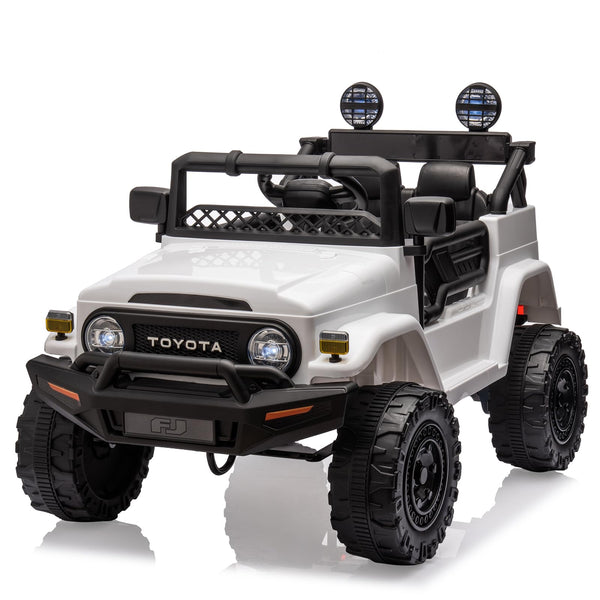Garvee Ride - P Series: 12V Ride on Car for Kids, Licensed Toyota Ride on Truck, Battery Powered Electric Kids Car with Remote Control, Music, LED Lights, Suspension System, Double Doors, Safety Belt,Ride On Toy - White
