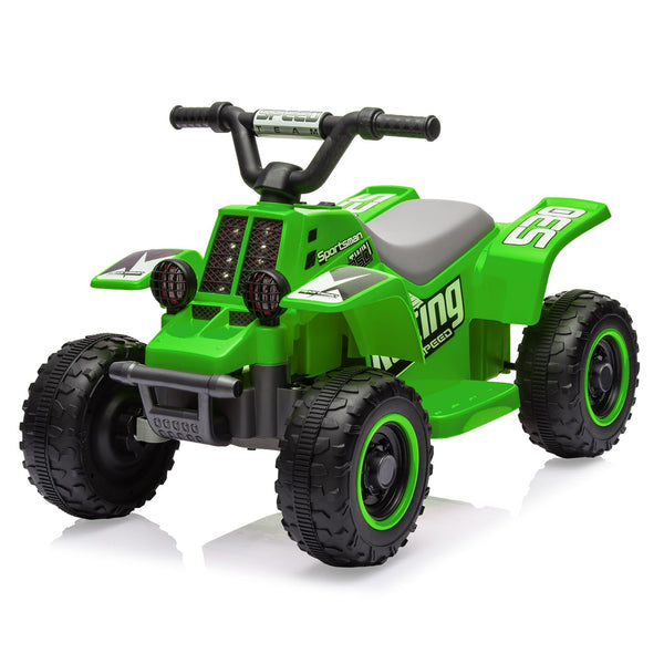 Garvee Ride - P Series: 6V Kids Ride On Electric Quad ATV, Ride Car with LED Headlights, Ride-On Toy for Toddlers 1-3 Boys & Girls with Music, Forward & Reverse - Green