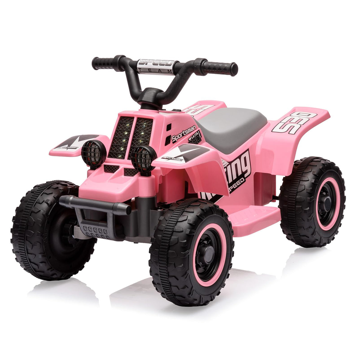 Garvee Ride - P Series: 6V Kids Ride On Electric Quad ATV, Ride Car with LED Headlights, Ride-On Toy for Toddlers 1-3 Boys & Girls with Music, Forward & Reverse - Pink