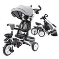 Garvee 7-in-1 Baby Tricycle, Folding Toddler Trike, Adjustable Push Handle, Rotatable Seat, Safety Harness, All-Terrain Wheels, For 1-5 Year Olds (Gray)