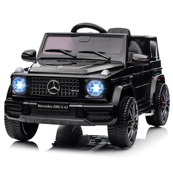 Garvee Ride P Series 12V Mercedes-Benz G63 Ride-On: Remote Control, Suspension, Soft Start, LED, Bluetooth, Music, 2x25W Motors - Black
