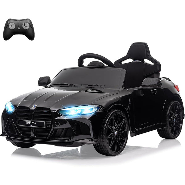 Garvee Ride - P Series: 12V Electric Ride On Car for 37-83 Months, w/RC,Licensed by BMW M4,Power Wheels for Boys Girls, with Suspension System,3 Speeds, Bluetooth, MP3, Double Door, LED Light - Black