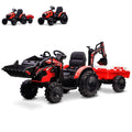 Garvee Ride P Series 3-in-1 Ride-On Tractor, 24V Electric, Excavator & Bulldozer, Remote Control, LED, Music, USB/Bluetooth max 66 lbs - Bright-red