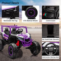 Garvee 2 Seater Ride on Car for Kids, 24V Powered Electric Off-Road UTV Ride Toy, 4WD Electric Vehicle with Remote Control, LED Lights, Bluetooth, 3 Speeds, Horn, 2 Spring Suspension