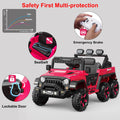 Garvee Ride - P Series: 24V 4WD Ride on Car Kids Ages 3-8, with 6 EVA Wheels, Battery Powered & Remote Control, 3 Adjustable Speeds, Soft Start, Battery Display, Music - Rose Red
