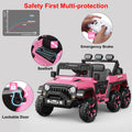 Garvee Ride - P Series: 24V 4WD Ride on Car Kids Ages 3-8, with 6 EVA Wheels, Battery Powered & Remote Control, 3 Adjustable Speeds, Soft Start, Battery Display, Music - Pink