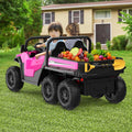 Garvee Ride - P Series: 24V 4WD Electric Ride On Dump Truck with Remote Control, 2-Seater, Music Player, LED Lights, Key Start Safety System, Durable Plastic, Off-Road Kids Toy for Ages 3+ - Pink