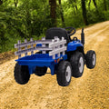 Garvee Ride - P Series: 12V Electric Tractor & Trailer for Kids, 3-6 Yrs - With RC - Blue / 25W