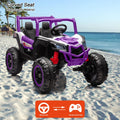 Garvee 2 Seater Ride on Car for Kids, 24V Powered Electric Off-Road UTV Ride Toy, 4WD Electric Vehicle with Remote Control, LED Lights, Bluetooth, 3 Speeds, Horn, 2 Spring Suspension