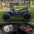 Garvee Ride - P Series: 24V Electric UTV,Ride On Toys for Big Kids,2x130W Powerful Electric Car with Remote Control， 4 Shock Absorbers，LED Lights,Music for Boys and Girls,Blue