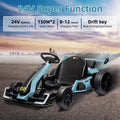 Garvee Ride - G Series: 24V Electric Go Kart, with 300W Strong Motor, Drift/Sport Mode, Big Battery, Eva Tire,Length Adjustment for Outdoor Racing Toy-Blue