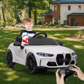 Garvee Ride - P Series: 12V Electric Ride On Car for 37-83 Months, w/RC,Licensed by BMW M4,Power Wheels for Boys Girls, with Suspension System,3 Speeds, Bluetooth, MP3, Double Door, LED Light - White